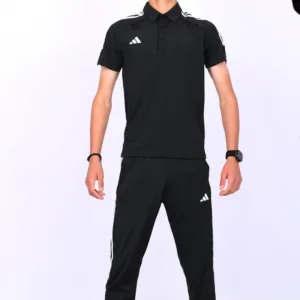 Men’s Sports Polo Shirt and Trouser Set – Athletic Training Outfit